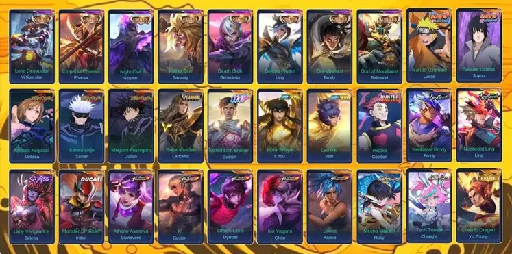 ML704 SULTAN LUXURY 535 Skins Lone Destructor Night Owl Death Oath Serene Plume God of Mountains Naruto Uzumaki Sasuke (G)